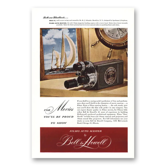 1948 Filmo Camera Auto Master Both Are Bluebloods Vintage Magazine Print Ad