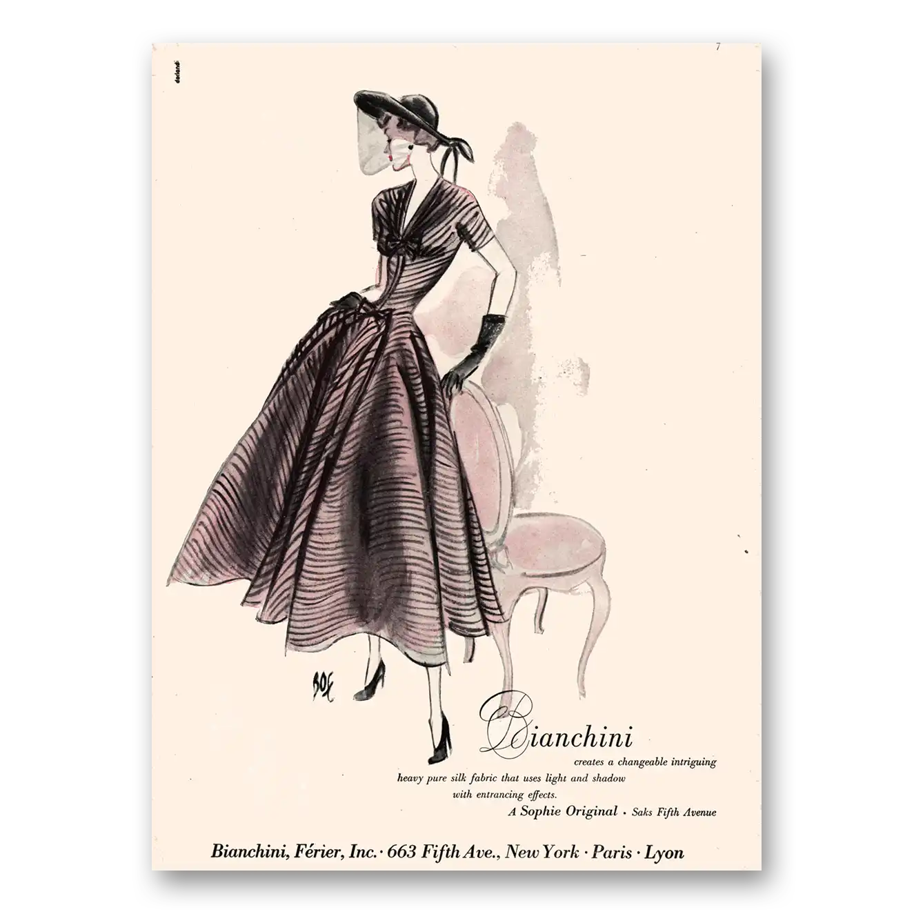 1948 Bianchini Ferier Changeable Intriguing Vintage Magazine Print Ad