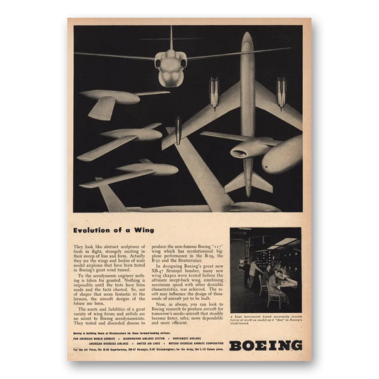 1948 Boeing Stratocruiser Evolution of Wing Vintage Magazine Print Ad