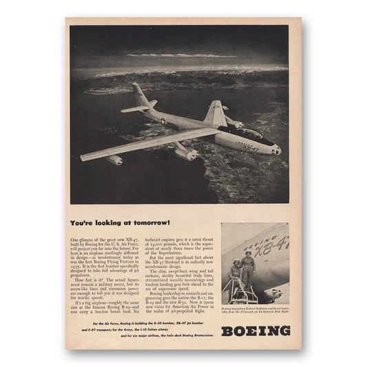 1948 Boeing Looking at Tomorrow Vintage Magazine Print Ad