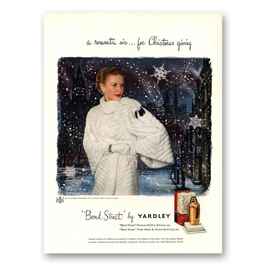 1948 Bond Street Perfume Romantic Air for Christmas Vintage Magazine Print Ad