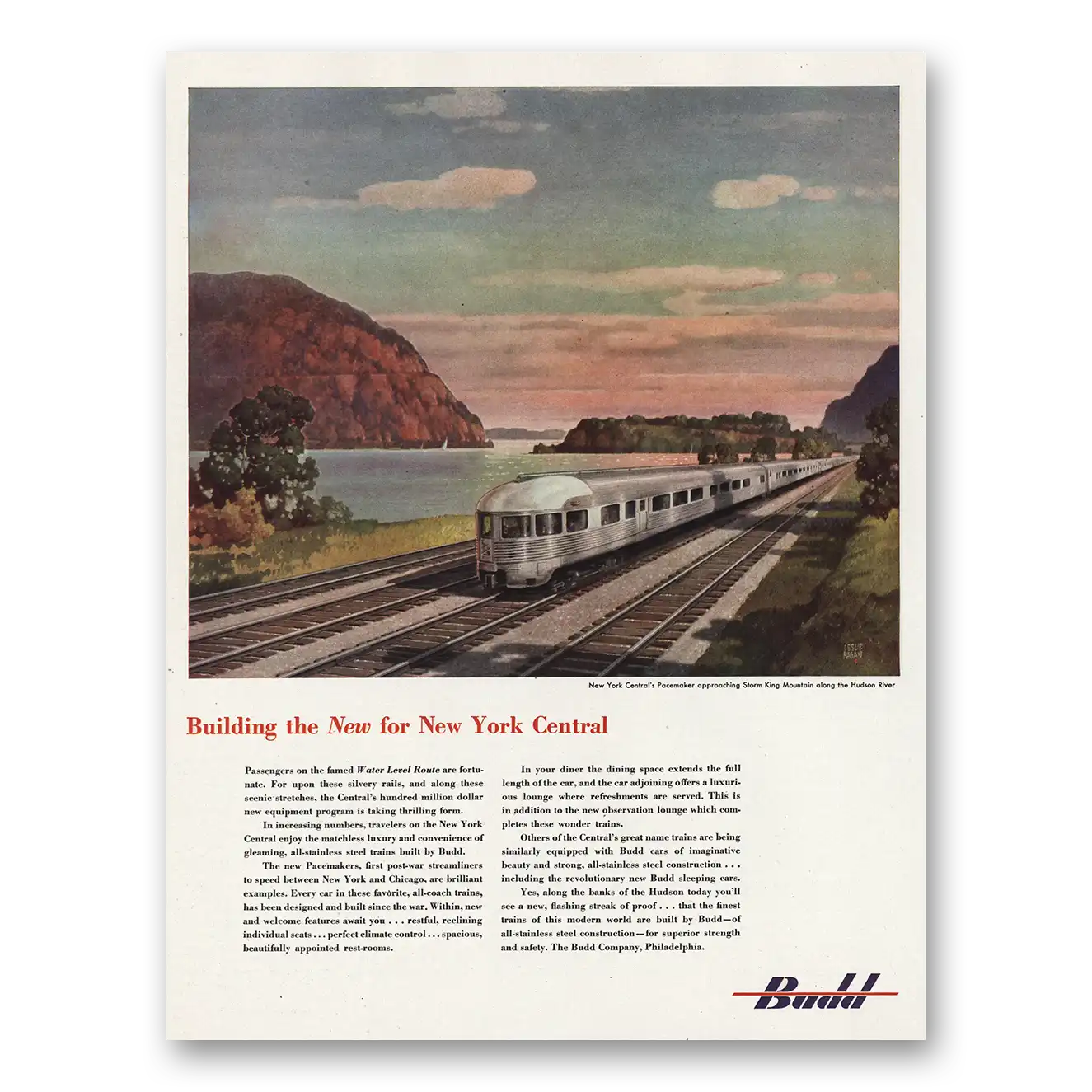 1948 Budd Building New for New York Central Vintage Magazine Print Ad