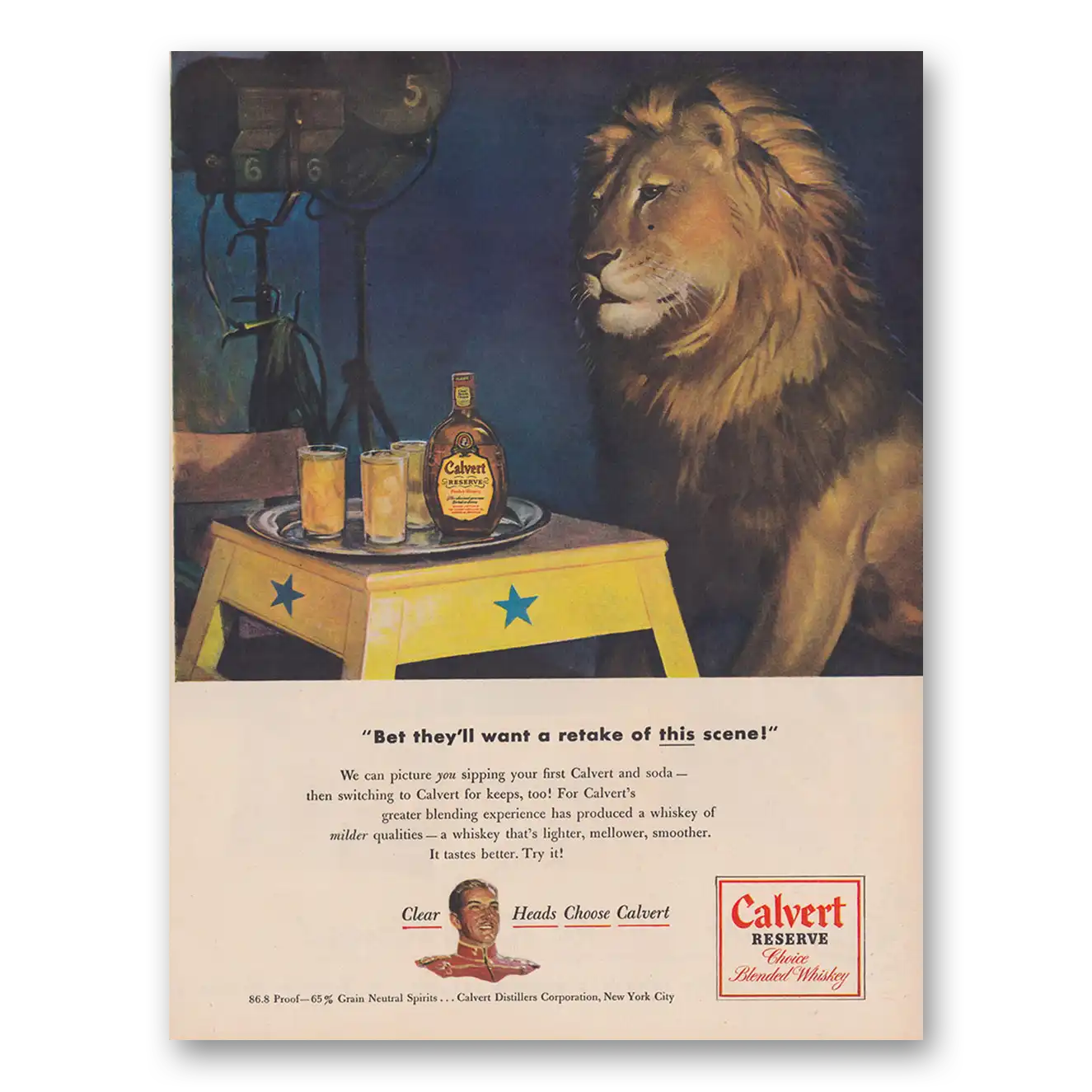 1948 Calvert Reserve Bet They'll Want a Retake of This Scene Vintage Magazine Print Ad