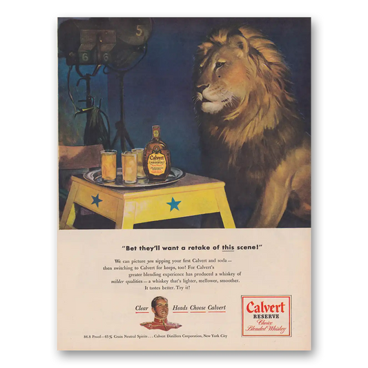 1948 Calvert Reserve Bet They'll Want a Retake of This Scene Vintage Magazine Print Ad