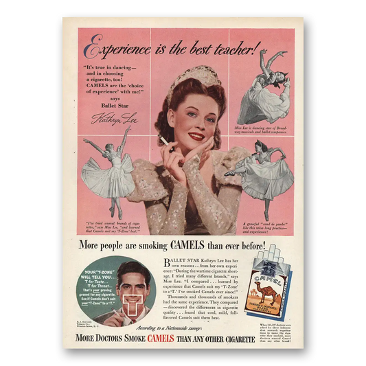 1948 Camel Cigarettes Ballet Star Kathryn Lee Vintage Magazine Print Ad