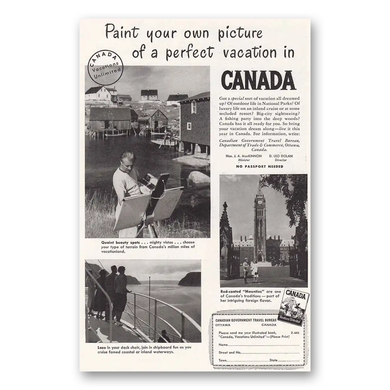 1948 Canada Paint Your Own Picture Vintage Magazine Print Ad