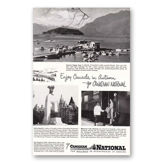 1948 Canadian National Railways Canada in Autumn Vintage Magazine Print Ad