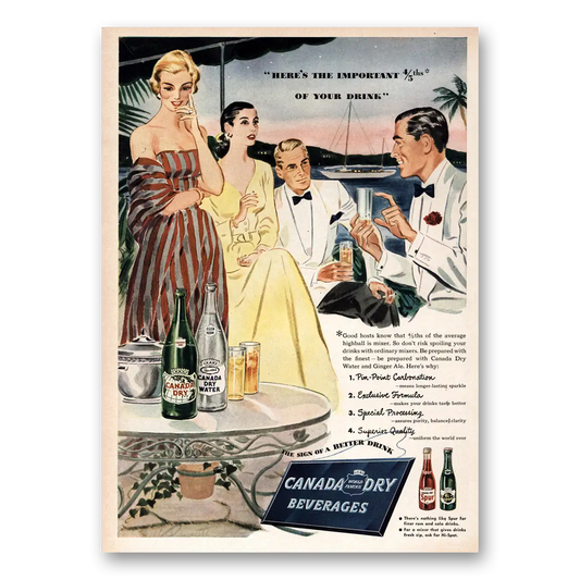 1948 Canada Dry Important 4 5ths of Drink Vintage Magazine Print Ad