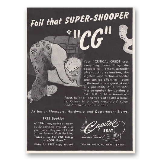 1948 Capital Seat Super Snooper Vintage Magazine Print Ad