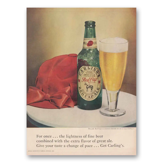 1948 Carlings Red Cap Ale Jolly Red Cap For Once Vintage Magazine Print Ad