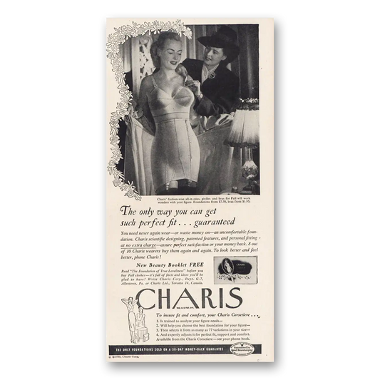 1948 Charis Foundation Garments Only Way You Can Get Such Perfect Fit Vintage Magazine Print Ad