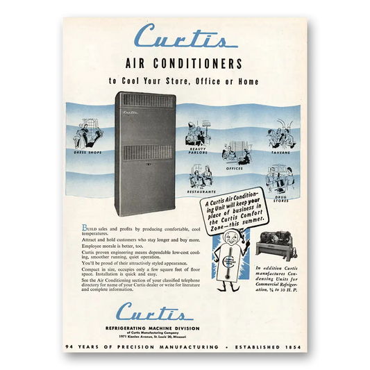 1948 Curtis Air Conditioner Cool Your Store Office or Home Vintage Magazine Print Ad