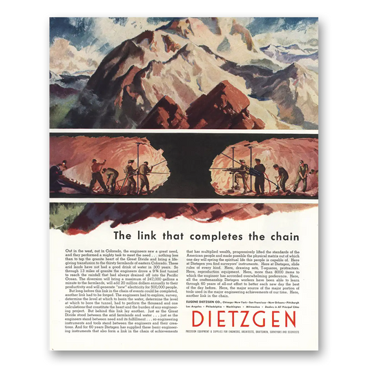 1948 Dietzgen Link That Completes the Chain Vintage Magazine Print Ad