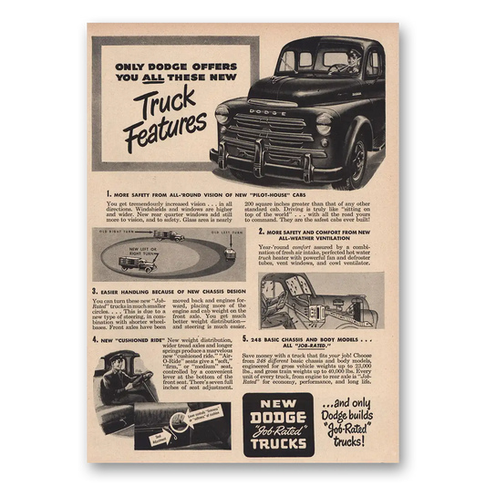 1948 Dodge Trucks Truck Features Vintage Magazine Print Ad