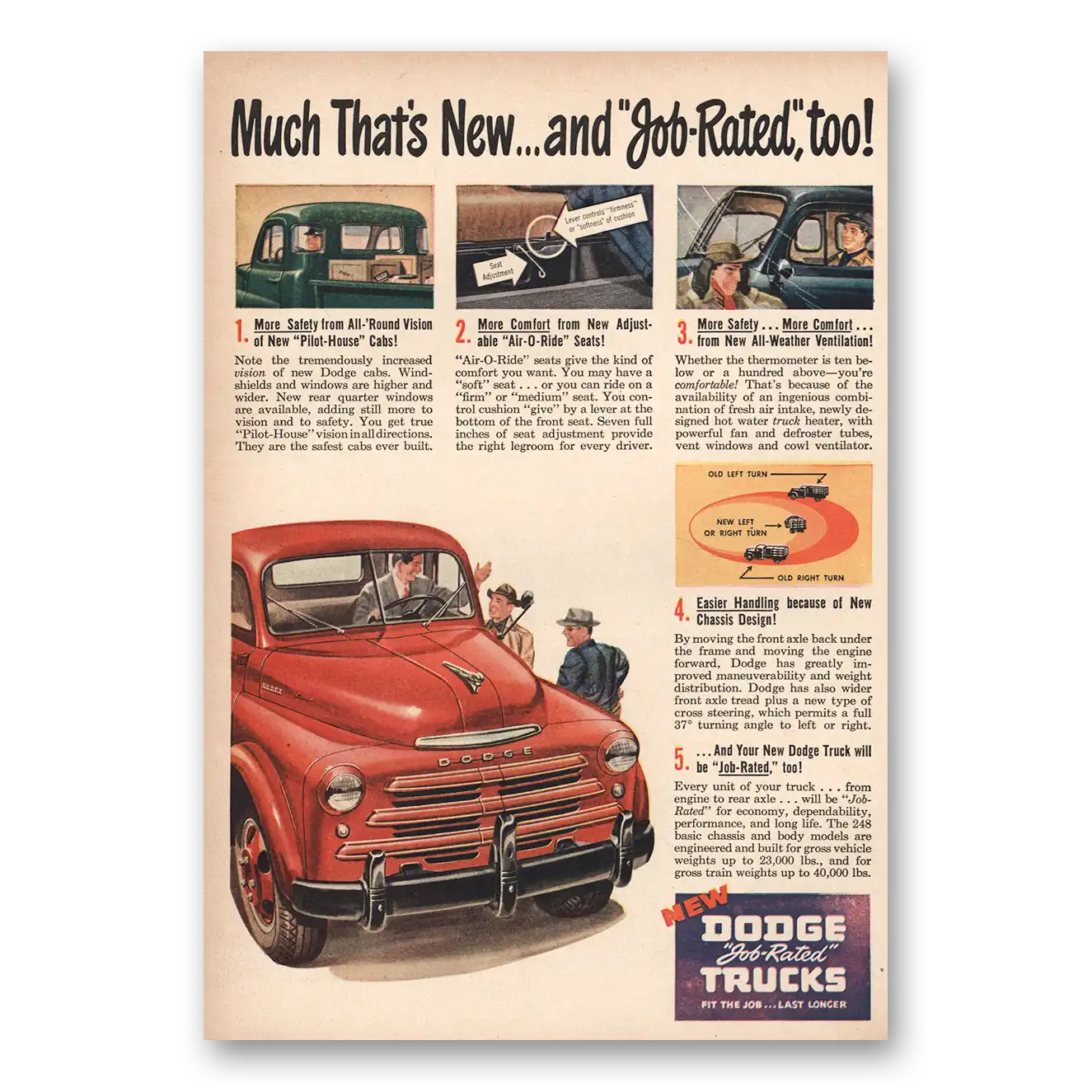 1948 Dodge Trucks Much Thats New Job Rated Too Vintage Magazine Print Ad