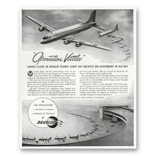 1948 Douglas Operation Vittles Vintage Magazine Print Ad