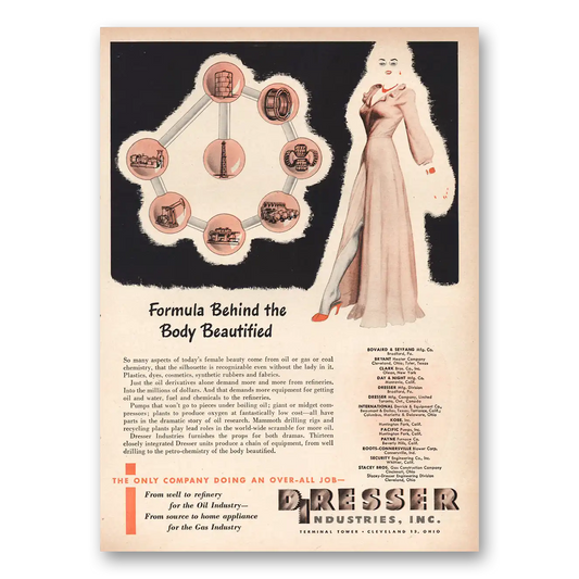 1948 Dresser Industries Formula Behind Body Beautified Vintage Magazine Print Ad