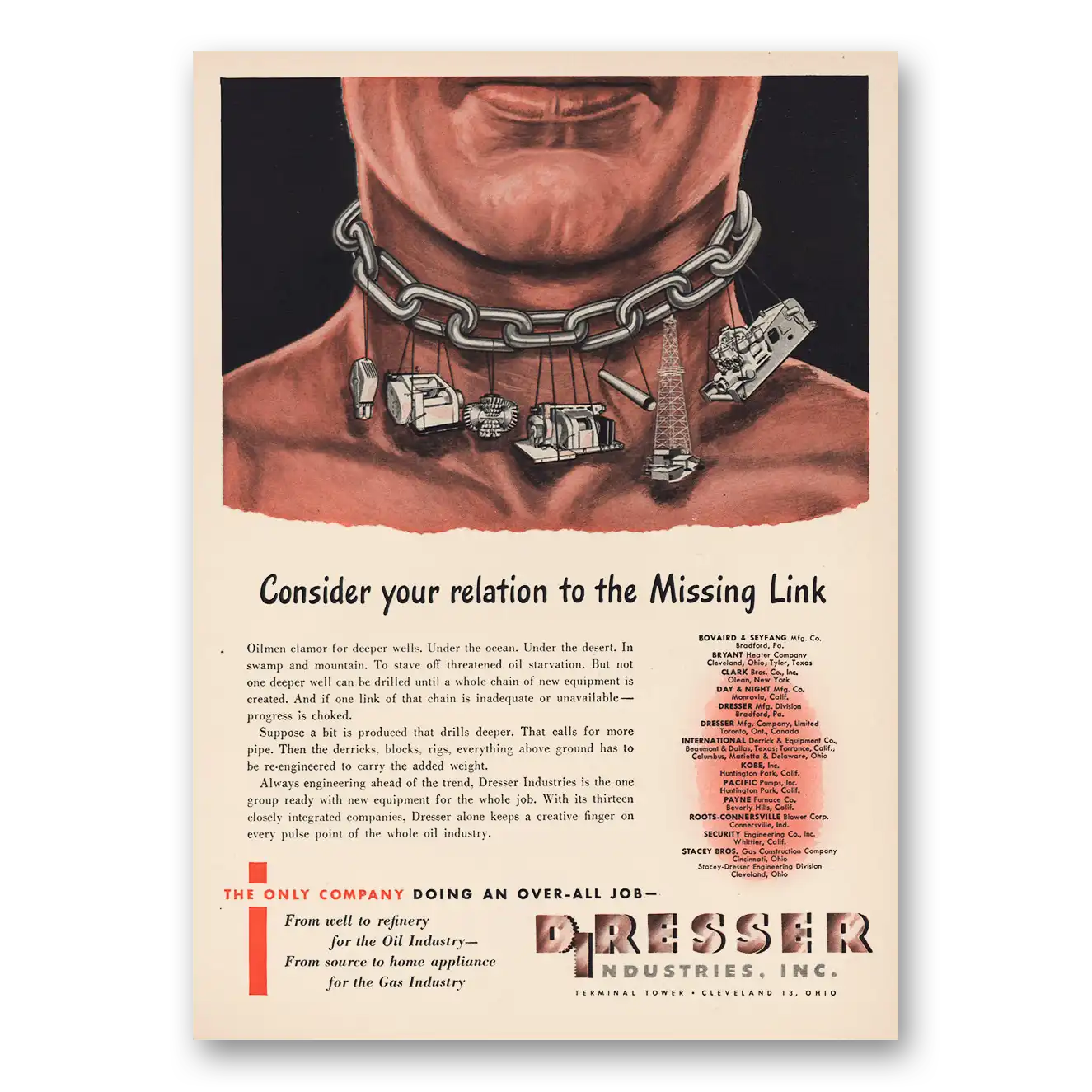 1948 Dresser Industries Relation to the Missing Link Vintage Magazine Print Ad