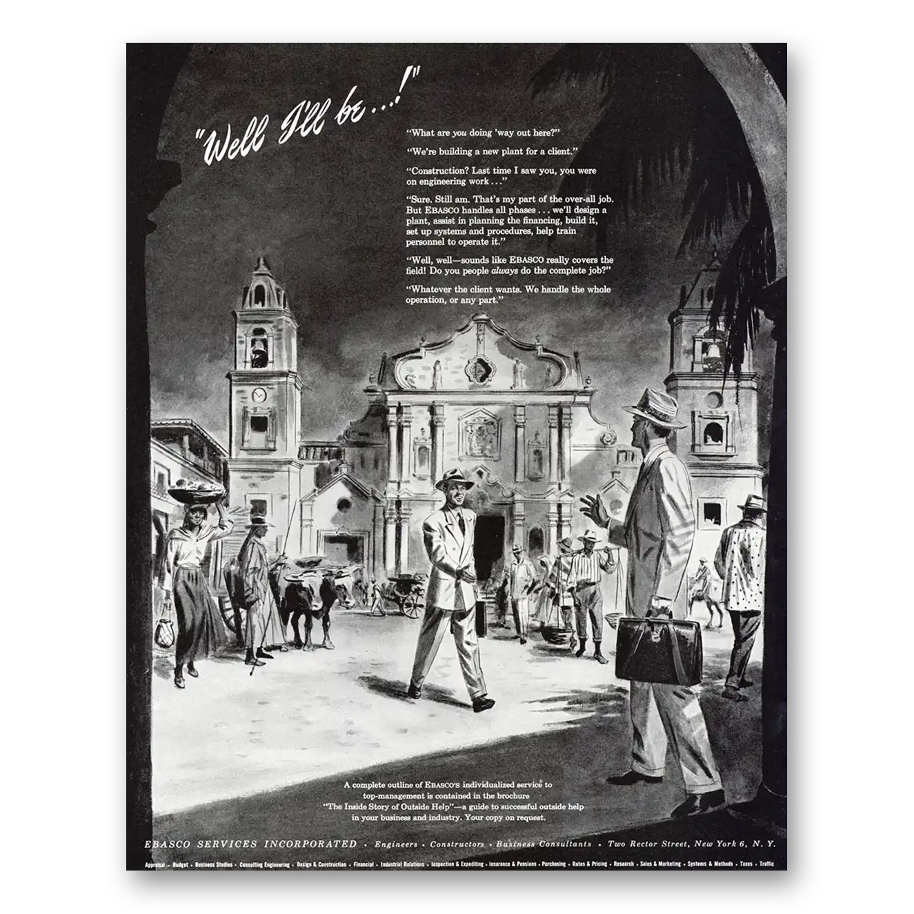 1948 Ebasco Services Well I'll Be Vintage Magazine Print Ad