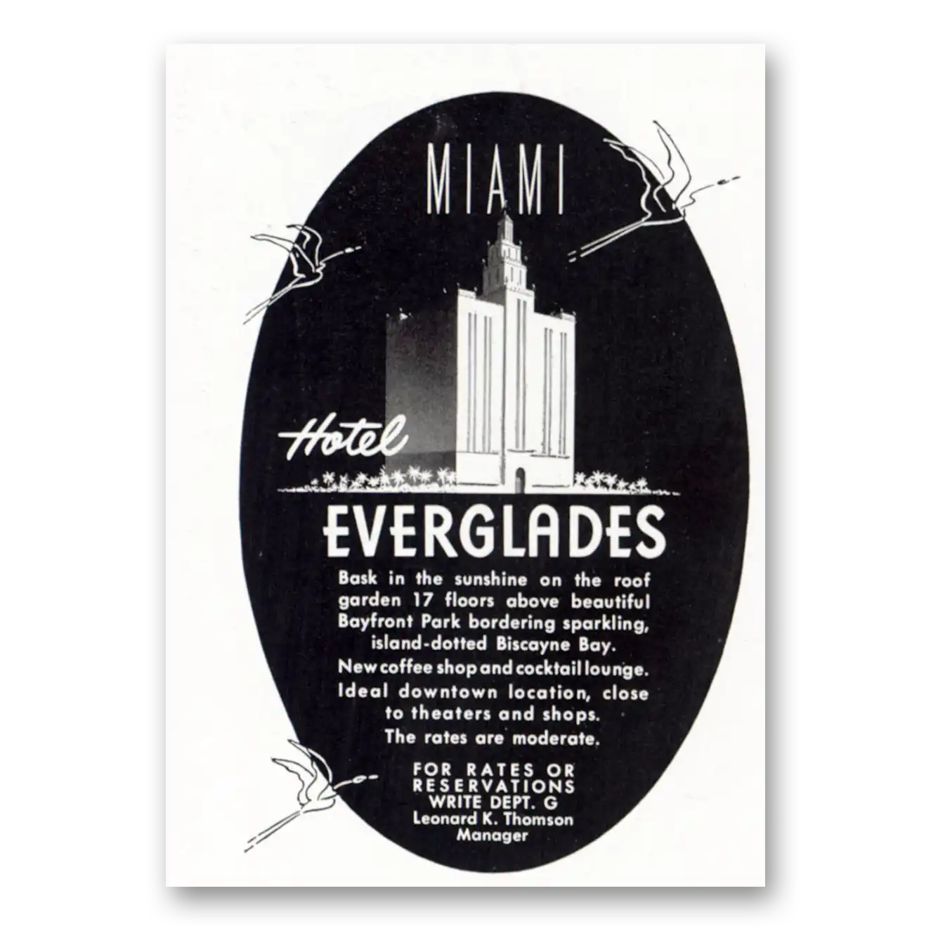 1948 Hotel Everglades Miami Bask In the Sunshine Vintage Magazine Print Ad