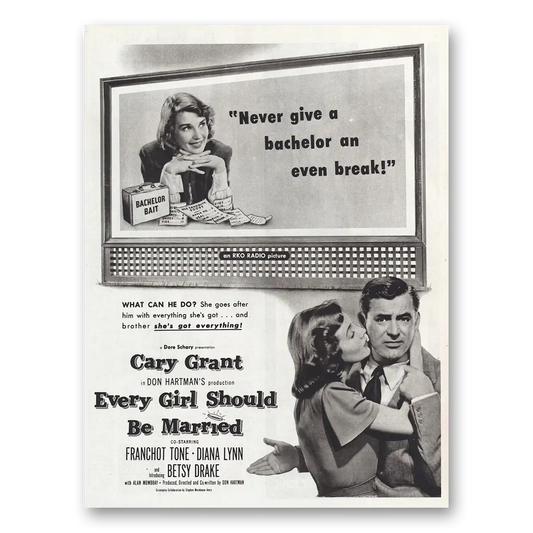 1948 Every Girl Should Be Married Promo Cary Grant Vintage Magazine Print Ad