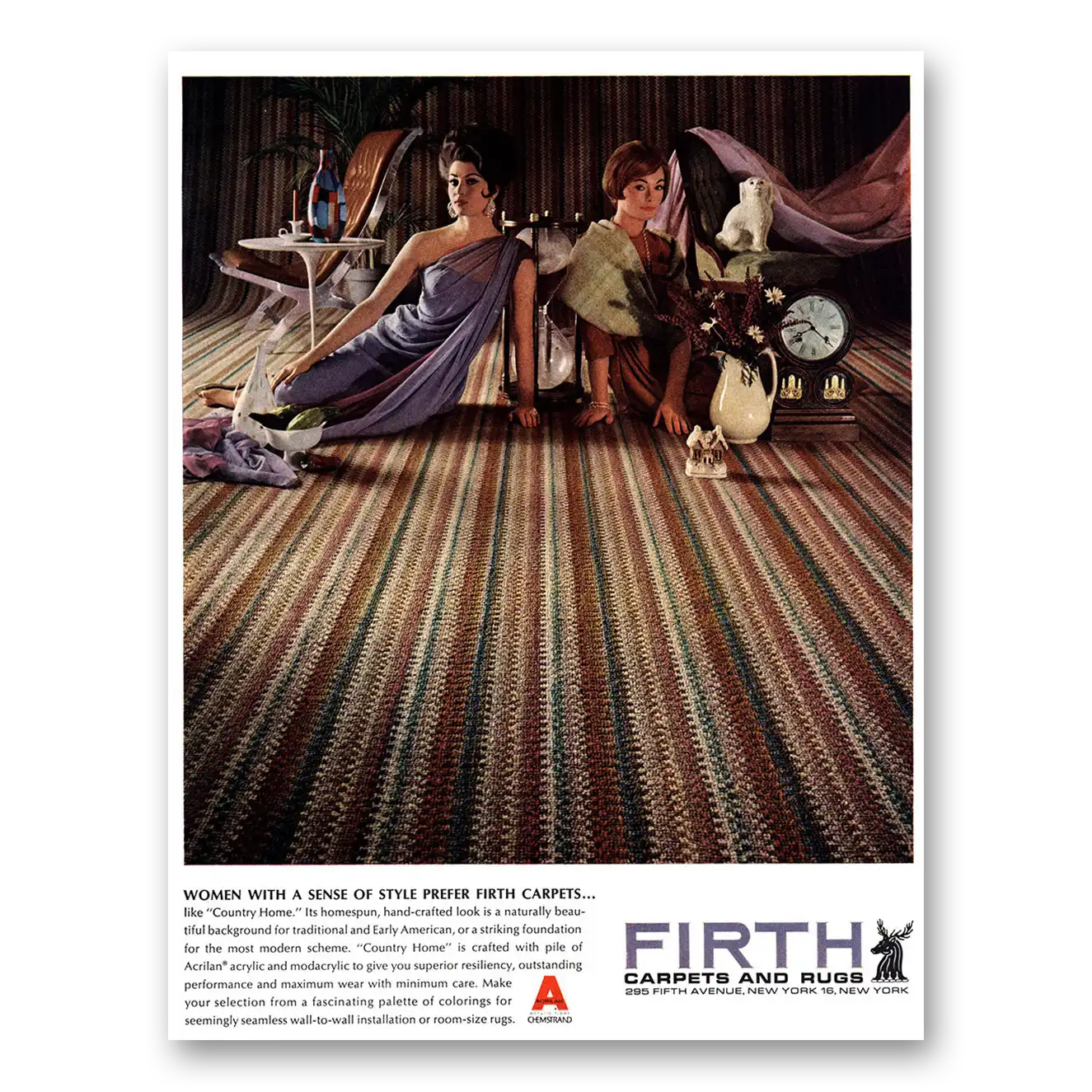 1948 Firth Carpets Women With a Sense of Style Vintage Magazine Print Ad