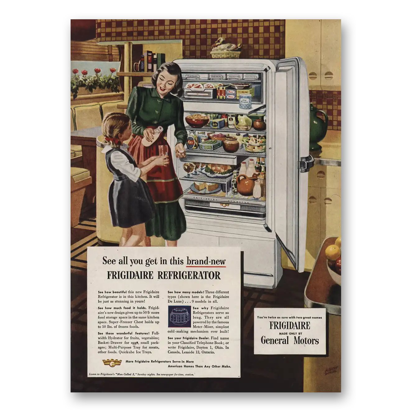 1948 Frigidaire Refrigerator See All You Get Vintage Magazine Print Ad