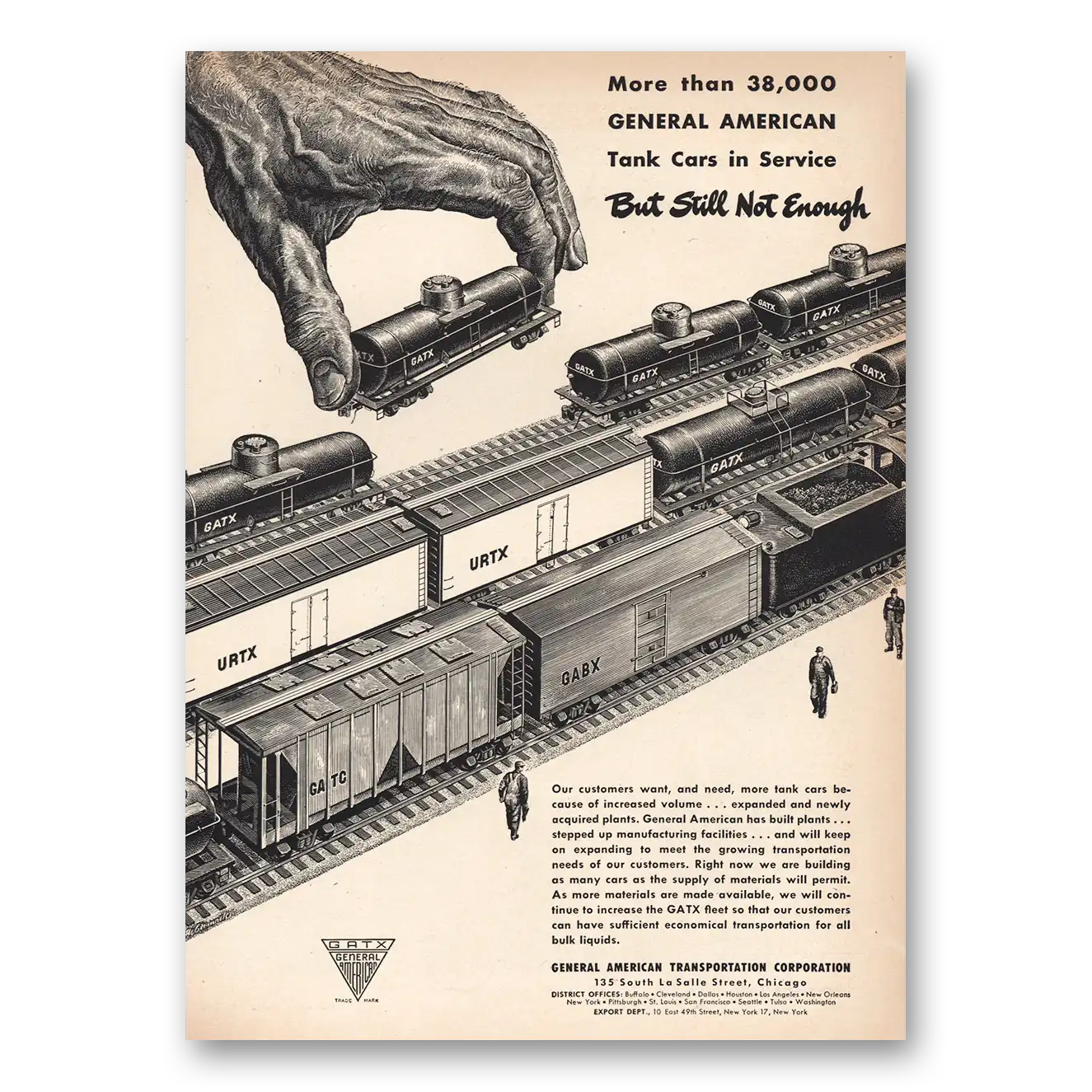 1948 General American Transportation GATX But Still Not Enough Vintage Magazine Print Ad