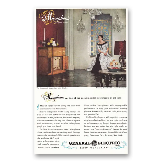 1948 General Electric Radio Musaphonic One of Greatest Musical Instruments Vintage Magazine Print Ad