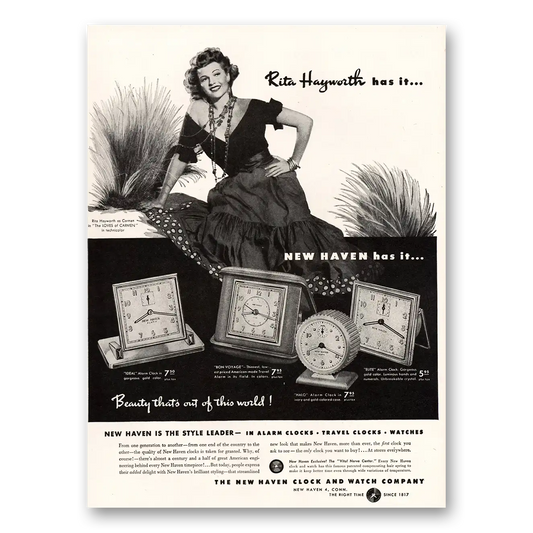 1948 General Electric Clocks Clocks Rita Hayworth Vintage Magazine Print Ad