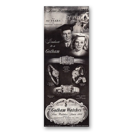 1948 Gotham Watches Graduate to a Gotham Vintage Magazine Print Ad