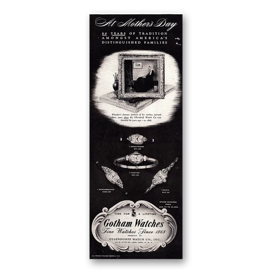 1948 Gotham Watches Mothers Day Vintage Magazine Print Ad