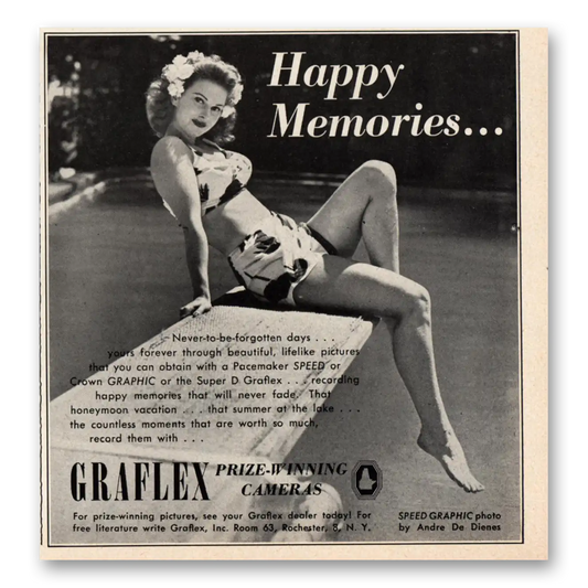 1948 Graflex Cameras Happy Memories Vintage Magazine Print Ad