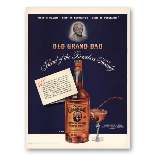 1948 Old Grand-Dad Bourbon Whiskey Truest Words Ever Written Vintage Magazine Print Ad