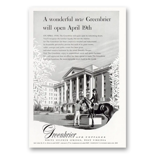 1948 Greenbrier Open April 19th Vintage Magazine Print Ad