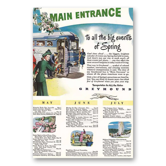 1948 Greyhound Main Entrance Vintage Magazine Print Ad