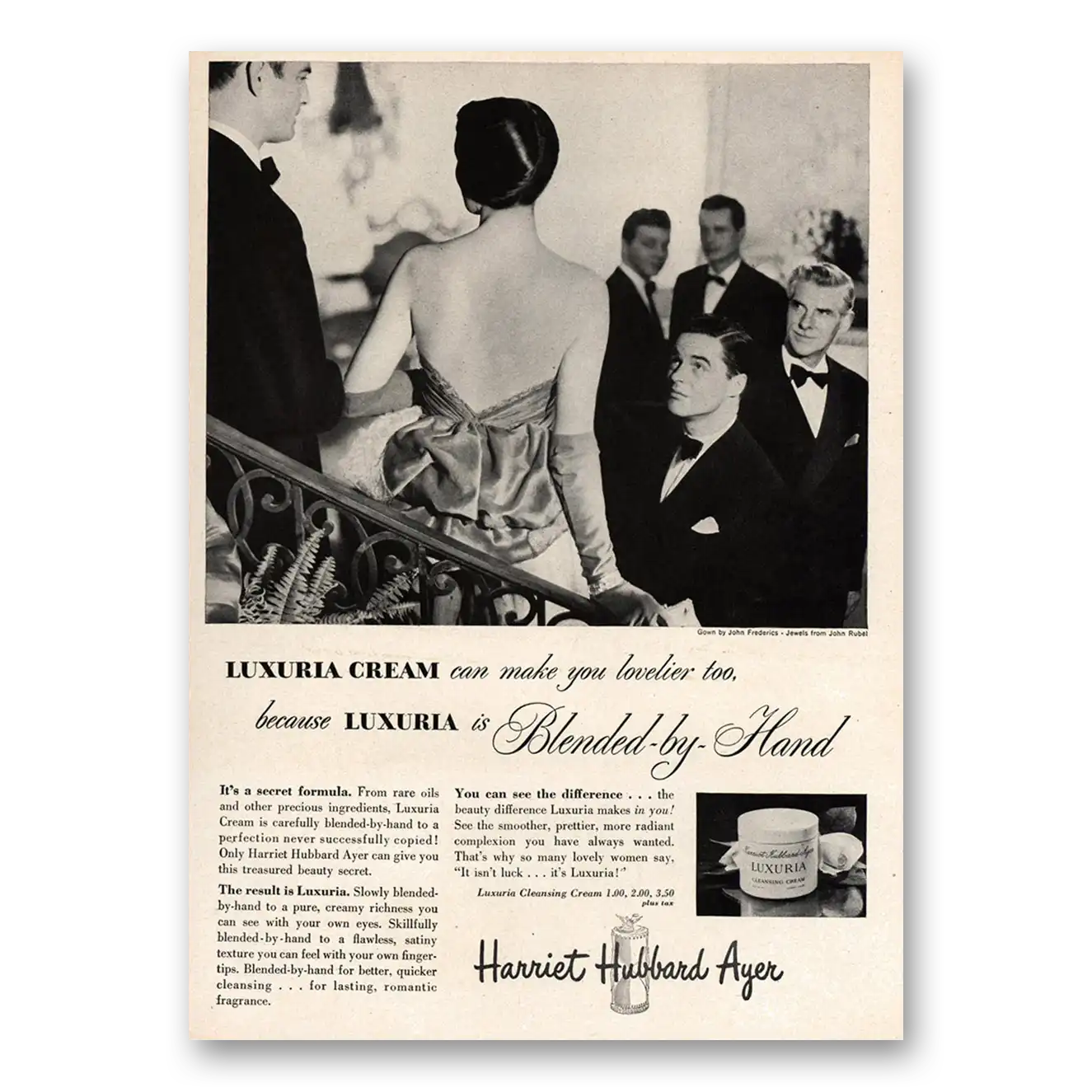 1948 Harriet Hubbard Ayer Luxuria Cream Can Make You Lovelier Vintage Magazine Print Ad