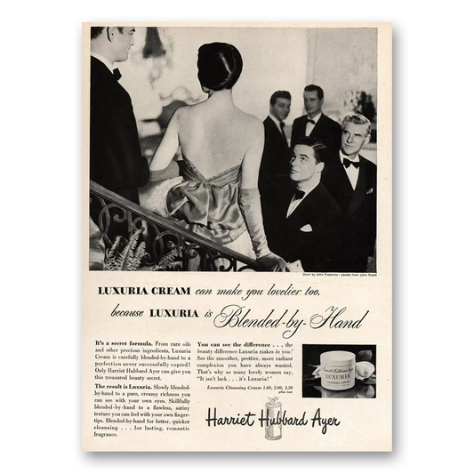 1948 Harriet Hubbard Ayer Luxuria Cream Can Make You Lovelier Vintage Magazine Print Ad