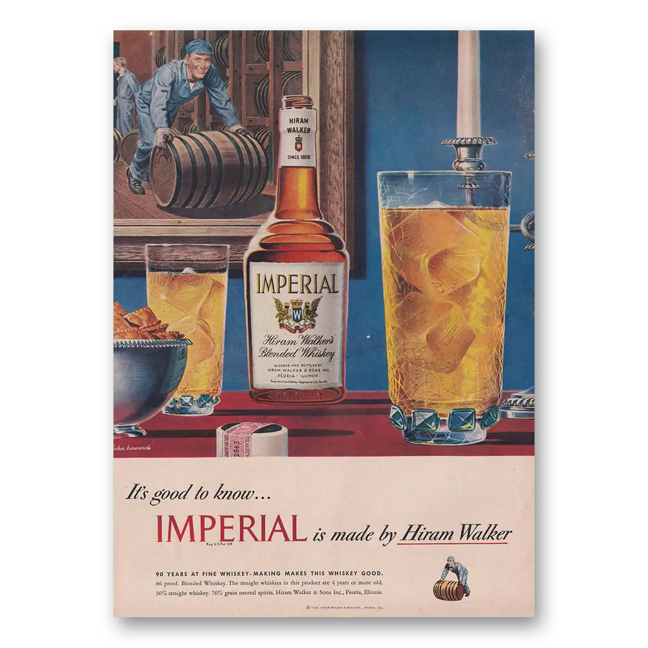 1948 Imperial Whiskey Good to Know Vintage Magazine Print Ad