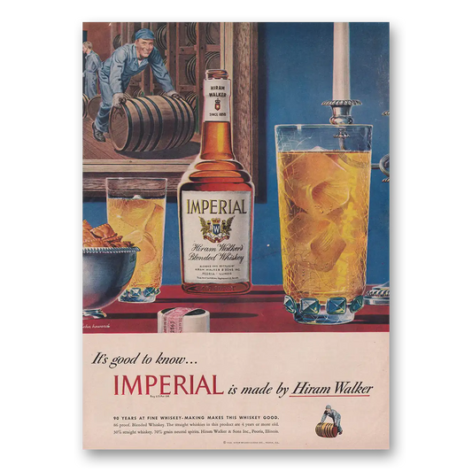 1948 Imperial Whiskey Good to Know Vintage Magazine Print Ad