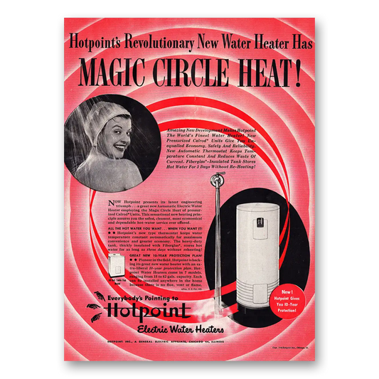 1948 Hotpoint Water Heater Magic Circle Heat Vintage Magazine Print Ad