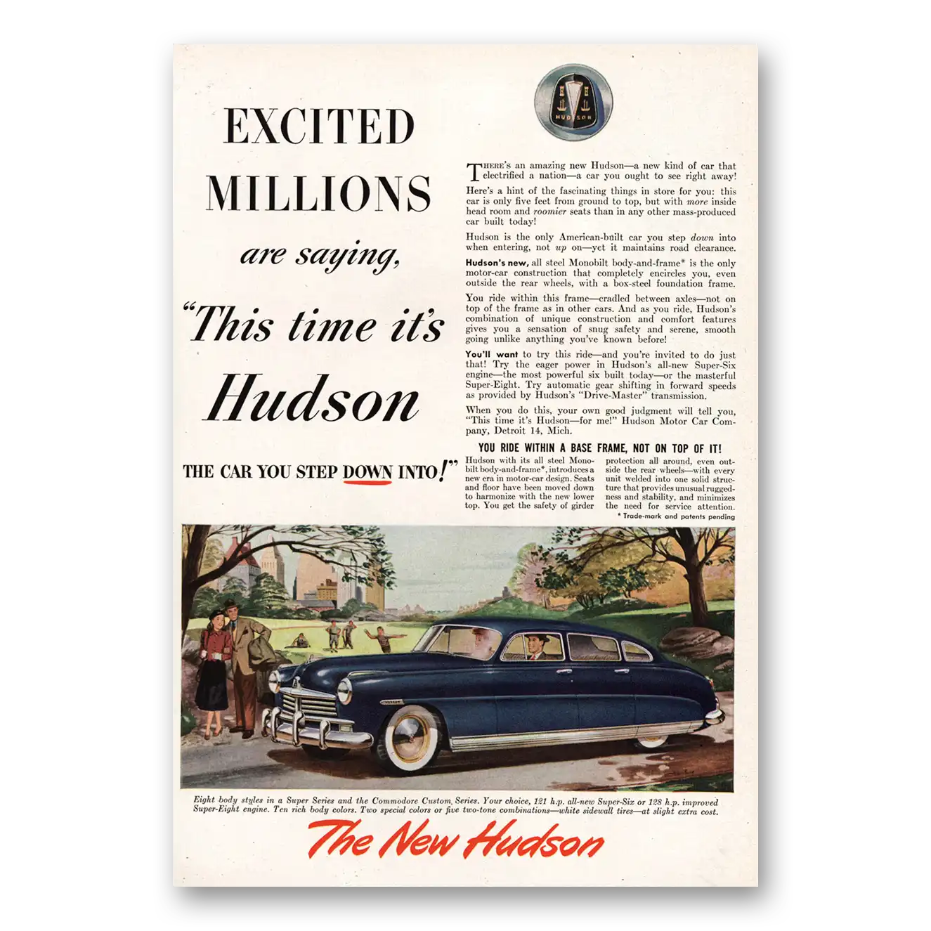 1948 Hudson Motor Car Excited Millions Are Saying This Time Vintage Magazine Print Ad