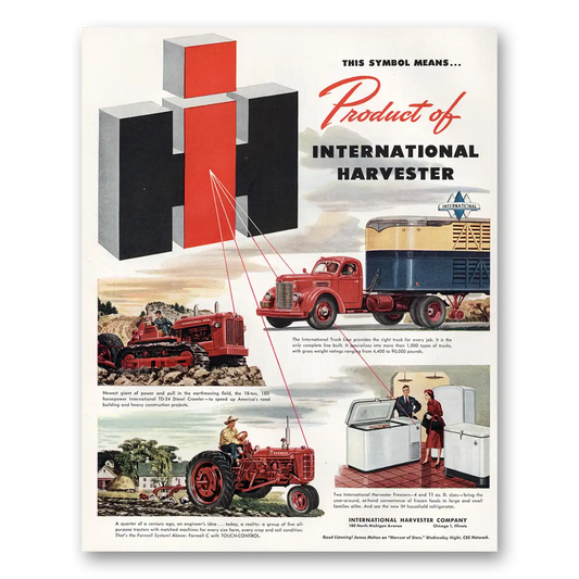 1948 International Trucks This Symbol Means Product Vintage Magazine Print Ad