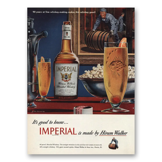 1948 Imperial Whiskey 90 Years Fine Whiskey Making Vintage Magazine Print Ad