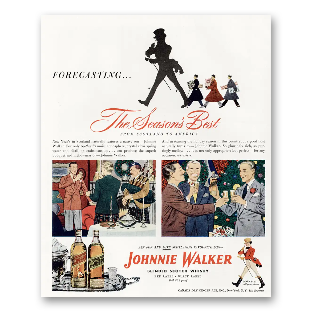 1948 Johnnie Walker Seasons Best from Scotland Vintage Magazine Print Ad