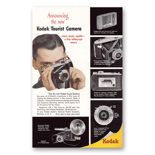 1948 Kodak Tourist Camera Smart Sturdy Capable Vintage Magazine Print Ad