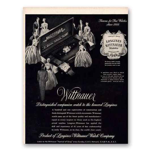 1948 Longines Wittnauer Distinguished Companion Vintage Magazine Print Ad