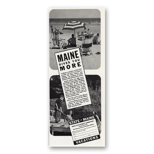 1948 Maine Coastline of 2465 Miles Vintage Magazine Print Ad