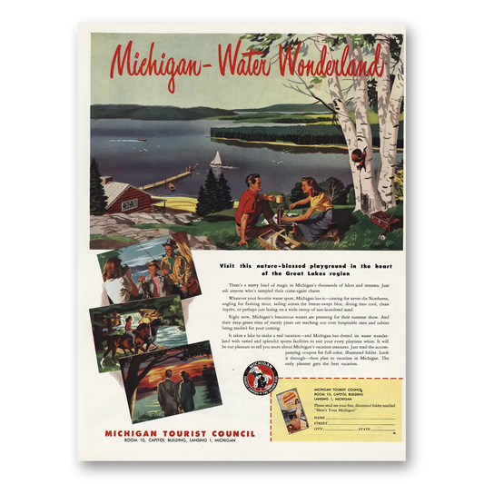 1948 Michigan Nature Blessed Playground Vintage Magazine Print Ad