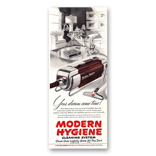 1948 Modern Hygiene Cleaning System Vacuum Your Dream Come True Vintage Magazine Print Ad